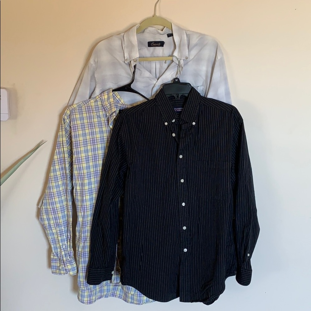 Men’s bundle of three long sleeve button up shirts